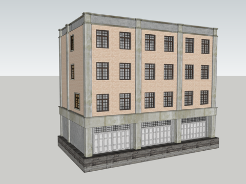 现代简约村镇居民楼民宅自建房su模型