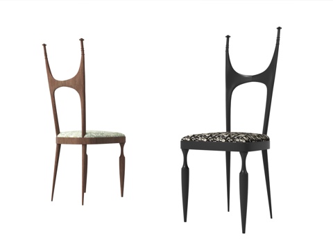 法式餐椅 单椅 休闲椅su模型