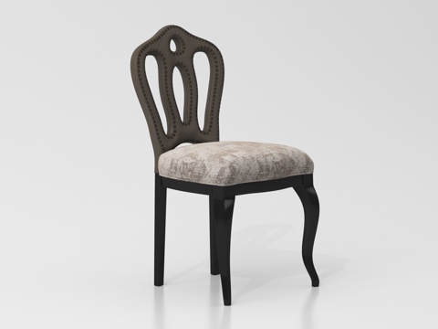 法式餐椅 单椅 休闲椅su模型