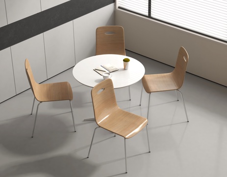 现代休闲桌椅组合 咖啡桌椅 洽谈桌椅su模型