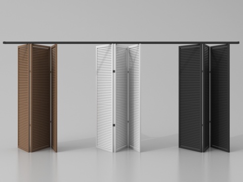 现代百叶门 百叶折叠门 百叶窗su模型