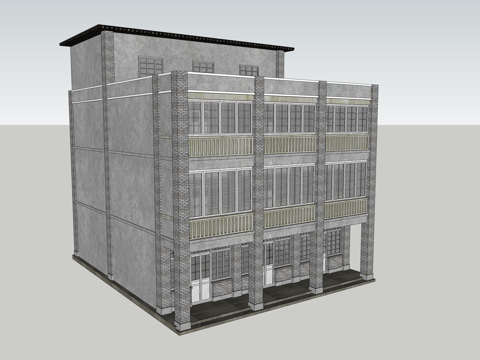 现代简约村镇居民楼民宅自建房su模型