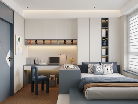  现代榻榻米儿童房  男孩房3d模型 