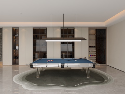  现代台球室 装饰性玄关 装饰柜 地下室 悬浮顶3d模型 