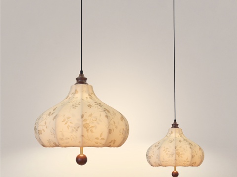  新中式吊灯 中古风吊灯 轻法式吊灯 餐厅吊灯 卧室吊灯3d模型 