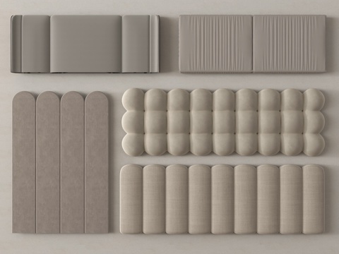  现代床头背靠 床背靠 床品su模型 