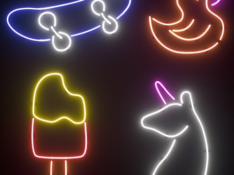  霓虹灯套装93d模型 