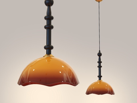  中古风吊灯 侘寂风吊灯 轻法式复古吊灯 餐厅吊灯 卧室吊灯3d模型 