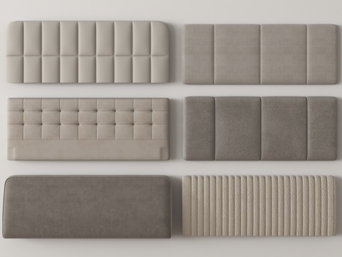  现代床头背靠 床背靠 床品3d模型 