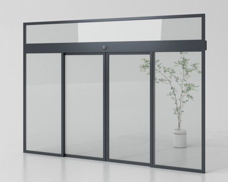 现代玻璃感应门  电动感应门 电动移门su模型