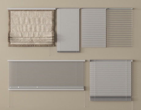 现代极简百叶帘 香格里拉帘 梦幻帘 布帘3d模型