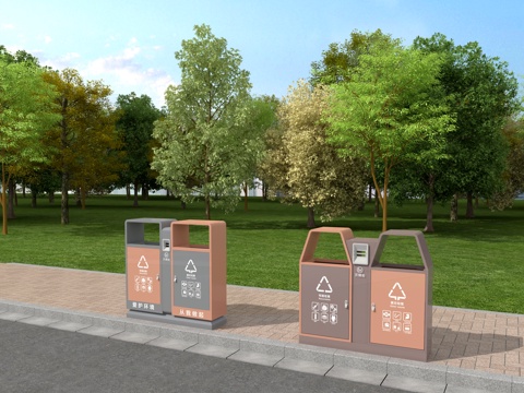 垃圾箱 垃圾桶 垃圾分类 垃圾回收su模型