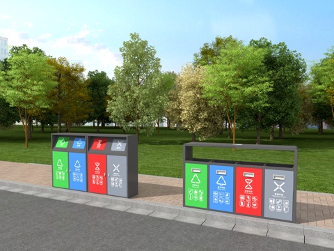 垃圾箱 垃圾桶 垃圾分类 垃圾回收su模型