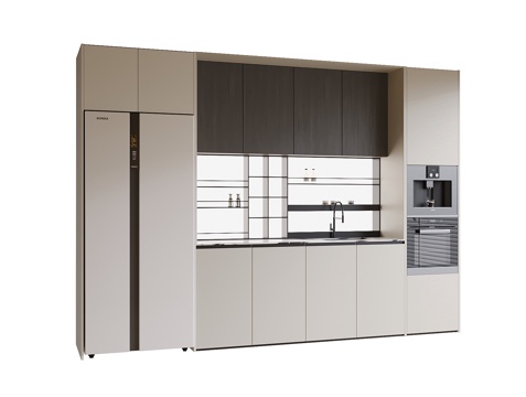 现代酒柜 餐边柜su模型