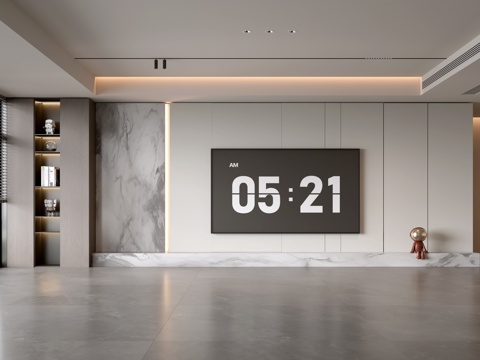 意式客厅 现代客厅 电视背景墙 电视柜 客厅背景su模型