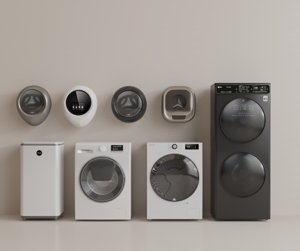  滚筒洗衣机 波轮洗衣机 双子星洗衣机 迷你挂式洗衣机3d模型 