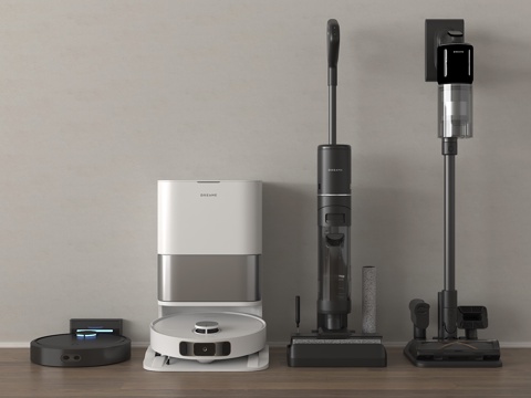 现代扫地机器人 洗地机su模型