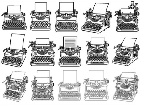 老式打印机cad施工图