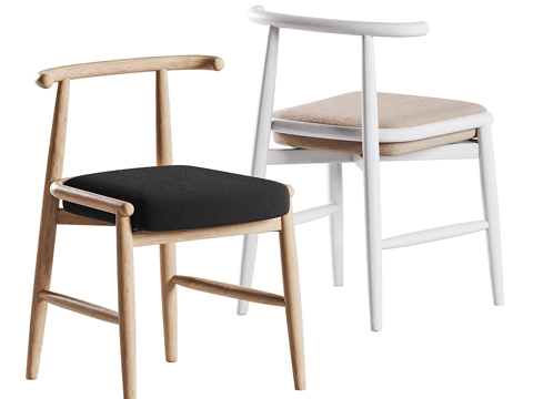 Meridiani 北欧单椅组合 餐椅 羊羔绒su模型