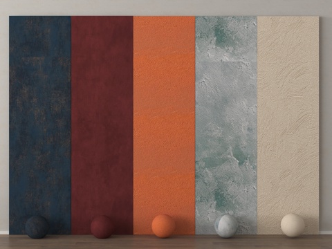 现代涂料 艺术漆 微水泥墙面 真石漆 肌理漆3d模型