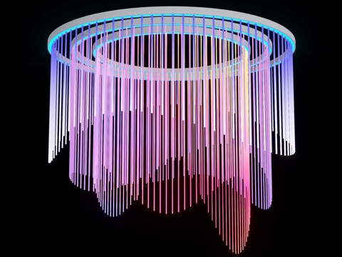 展台吊灯 异形吊灯 圆形吊顶 科技吊顶 科技吊灯 现代展会吊su模型