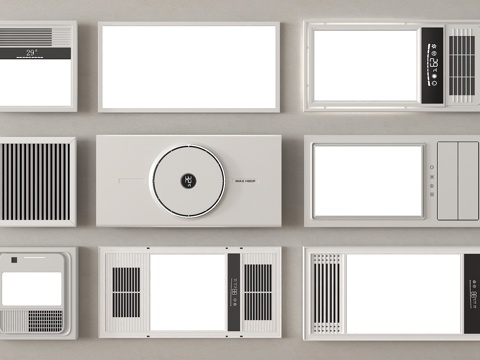 现代浴霸 集成浴霸 排风取暖器 风暖机 浴霸出风口su模型