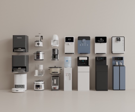 饮水机 直饮机 咖啡机 扫地机 电饭煲su模型