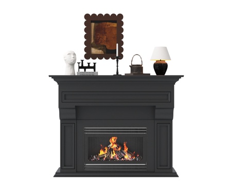 法式壁炉 台灯 摆件su模型