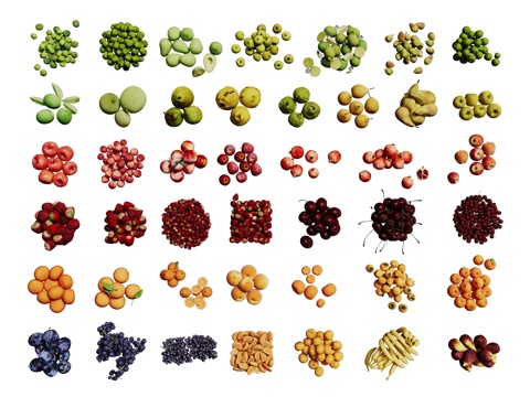 现代水果 生鲜水果 果盘 水果组合su模型