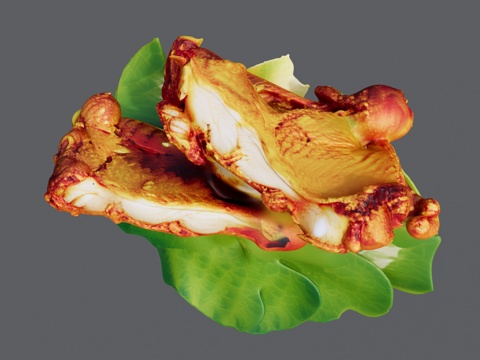 两个炸鸡块组合su模型