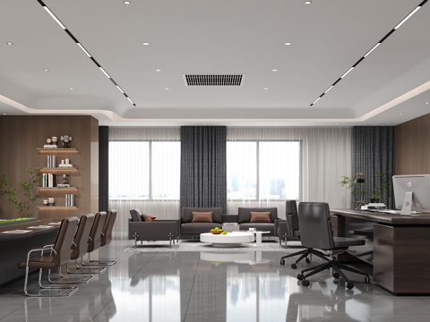  现代办公室 经理办公室 领导办公室 总监办公室 董事长办公室3d模型 