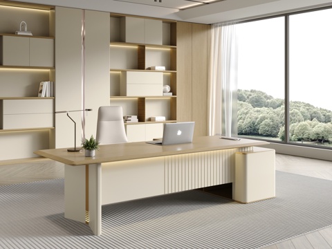  高端老板经理办公桌办公室3d模型 