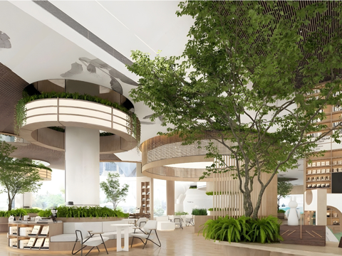 现代售楼处洽谈区su模型