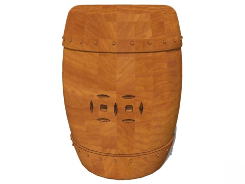 凳子 圆凳 实木凳子 家用凳子su模型