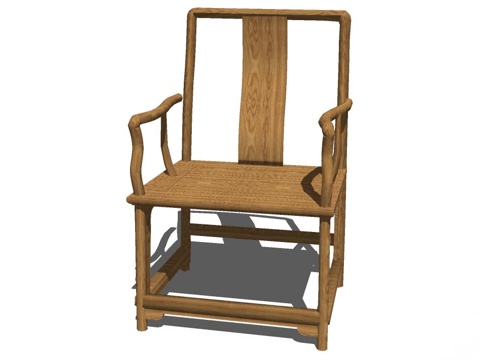 实木椅子 椅子 实木凳子 家用椅子 休闲座椅su模型