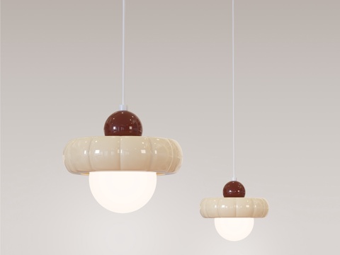  奶油风小吊灯现代北欧小吊灯卧室床头小吊灯儿童房小吊灯3d模型 