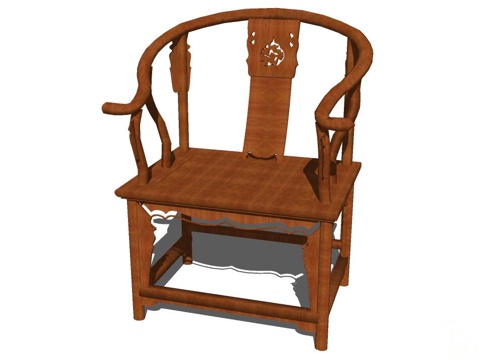 实木椅子 椅子 实木凳子 家用椅子 休闲座椅su模型