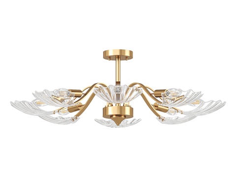  现代简约轻奢吊灯 吊灯 简约吊灯 餐厅吊灯 玻璃吊灯 灯3d模型 