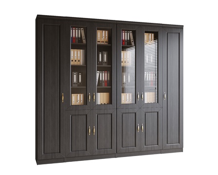 现代边柜书柜su模型