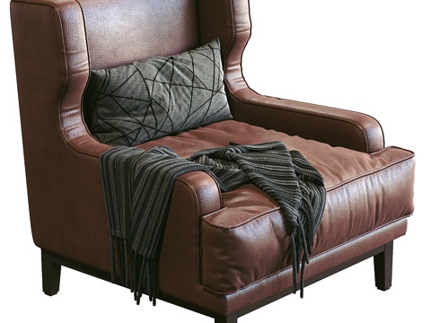  Porada品牌Camille皮革扶手椅3d模型 