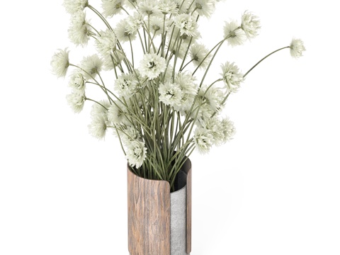  极简花盆植物花束套装32503d模型 