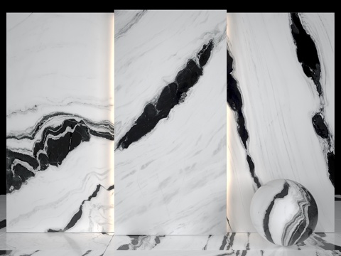  熊猫大理石013d模型 