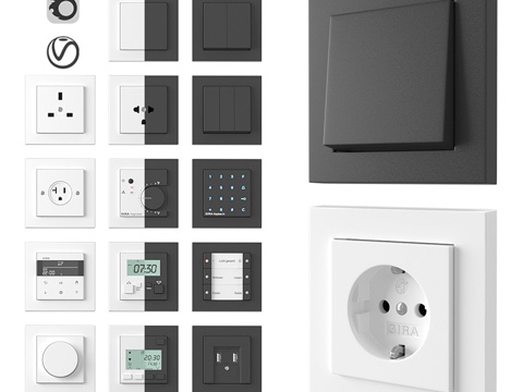 Gira E2标准安装3d模型