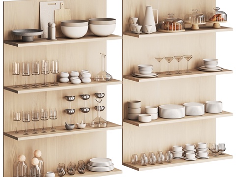  厨房餐具填充套装0013d模型 