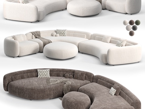 Minotti贝兹模块化沙发3d模型