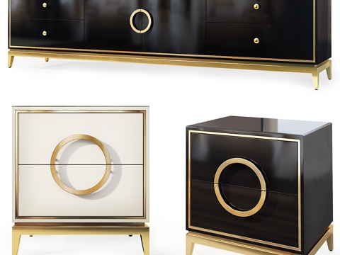 抽屉柜与床头柜 装饰艺术05.夜间款3d模型