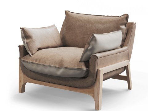 蓝自然木巢椅3d模型