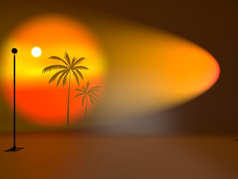  日落灯 宅寂射灯 客厅氛围灯 日落氛围的 落日投影灯 装饰灯3d模型 