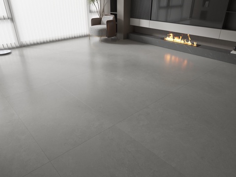 灰色瓷砖水泥砖 微水泥地面 现代微水泥 抛光混凝土 柔光砖su模型