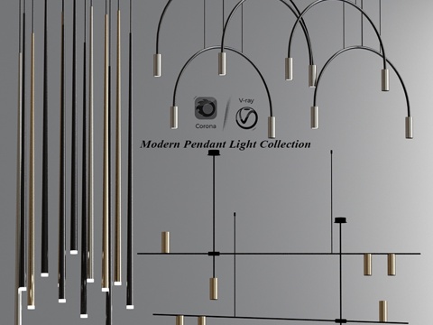 现代吊灯系列3d模型